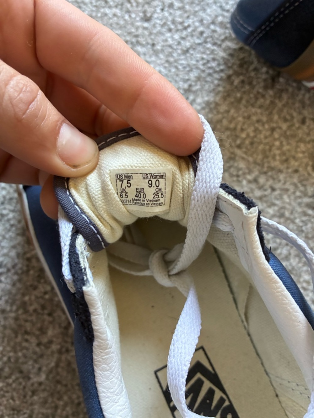 Vans Navy and White Platform Old Skool Sneakers - Picture 7 of 7